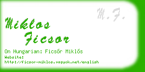 miklos ficsor business card