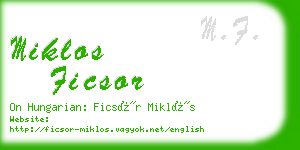 miklos ficsor business card